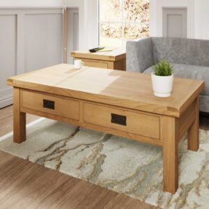 Layton Solid Wood Large 2 Drawer Coffee Table