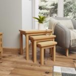 Nest of 3 tables in solid Oak