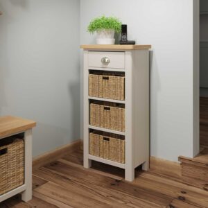 Cambridge 1 Drawer 3 Basket Cabinet in Dove and Grey