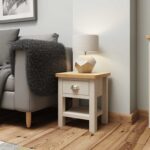 Cambridge Side/Lamp Table in Dove Grey and Oak